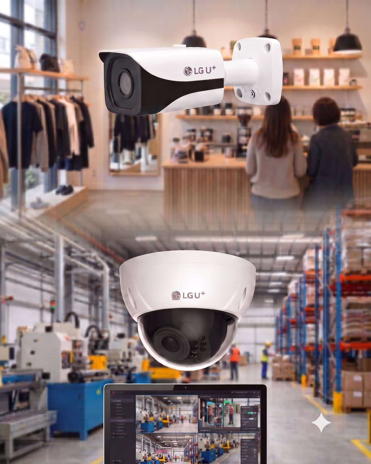 LG U+ 지능형·AI CCTV 설치 사업장 - 매장·사무실·산업현장 통합 관제
